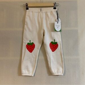 Kate Spade x Target 3T cream strawberry knees sweatpants joggers